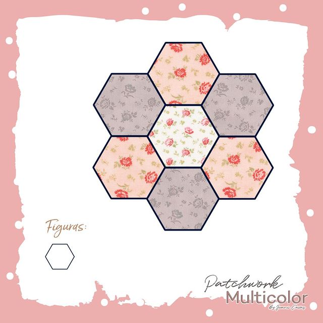 Flor de patchwork hexagonos
